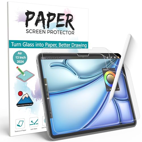 XIRON 2 Pack Paperfeel Screen Guard for iPad Air 13 inch M3/M2 2025/2024, Matte PET Paper Screen Protector for iPad Air 13 inch Writing and Drawing Anti-Glare and Easy Installation - Image 1