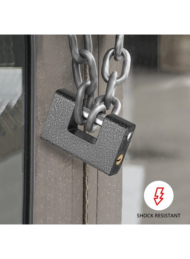 ABOUT SPACE Heavy Duty Padlock with 4 Keys - 814g Hardened Steel Security Padlock with Anti Drill & Pick Cylinder Security Shackle Chain Lock for Garage,Door,Containers,Shutter,Locker,Warehouse,Gates - Image 5