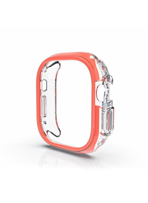 Transparent For Apple Watch Case Suitable For Tpu Half Pack Hollow Plating Iwatch8 Dopamine For Apple Watch Case-颜色:动感橙-外型尺寸:49MM