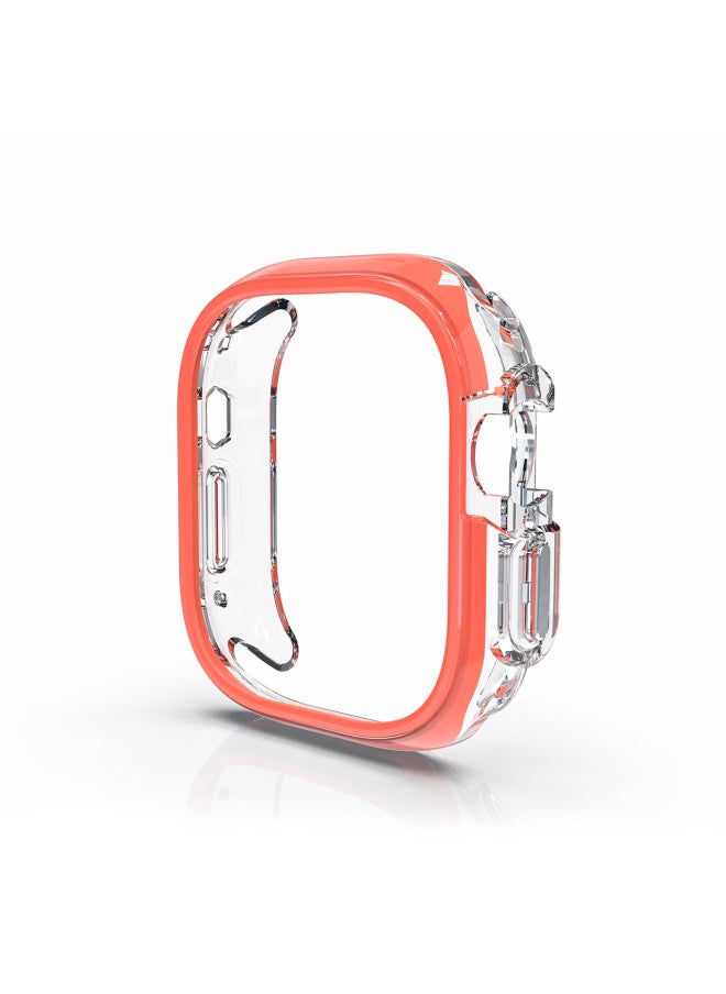 Transparent For Apple Watch Case Suitable For Tpu Half Pack Hollow Plating Iwatch8 Dopamine For Apple Watch Case-颜色:动感橙-外型尺寸:49MM