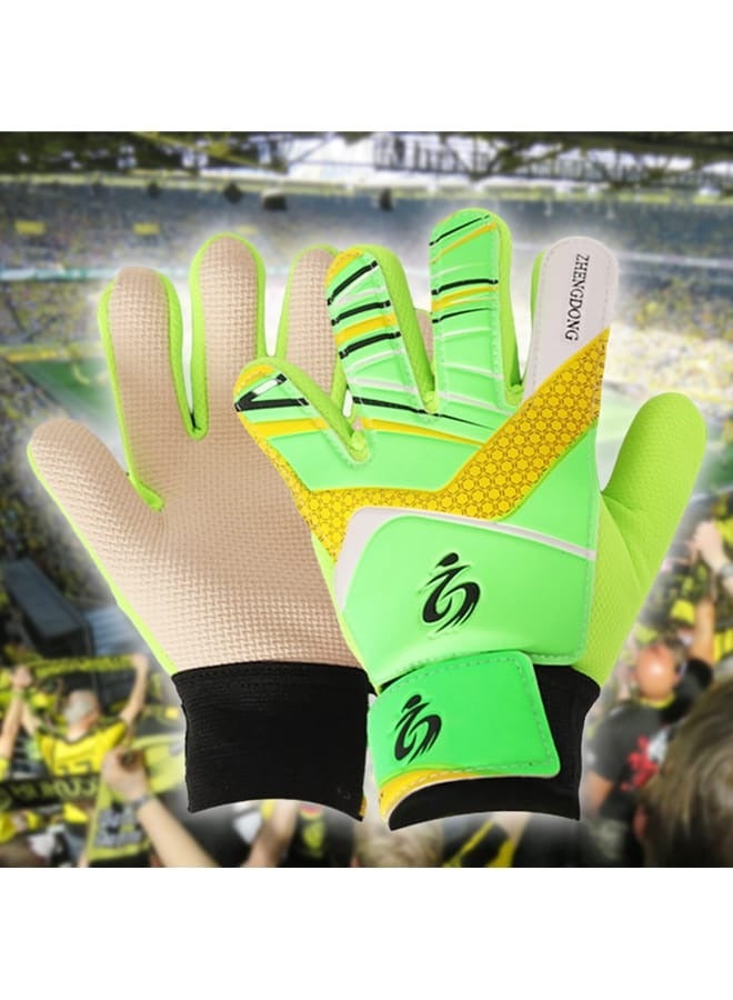 fashionhome 1-Pair Football Training Professional Goalkeeper Gloves Finger save Protection Latex Soccer Goalie Gloves for Boys Breathable Sports Gloves  - Image 1