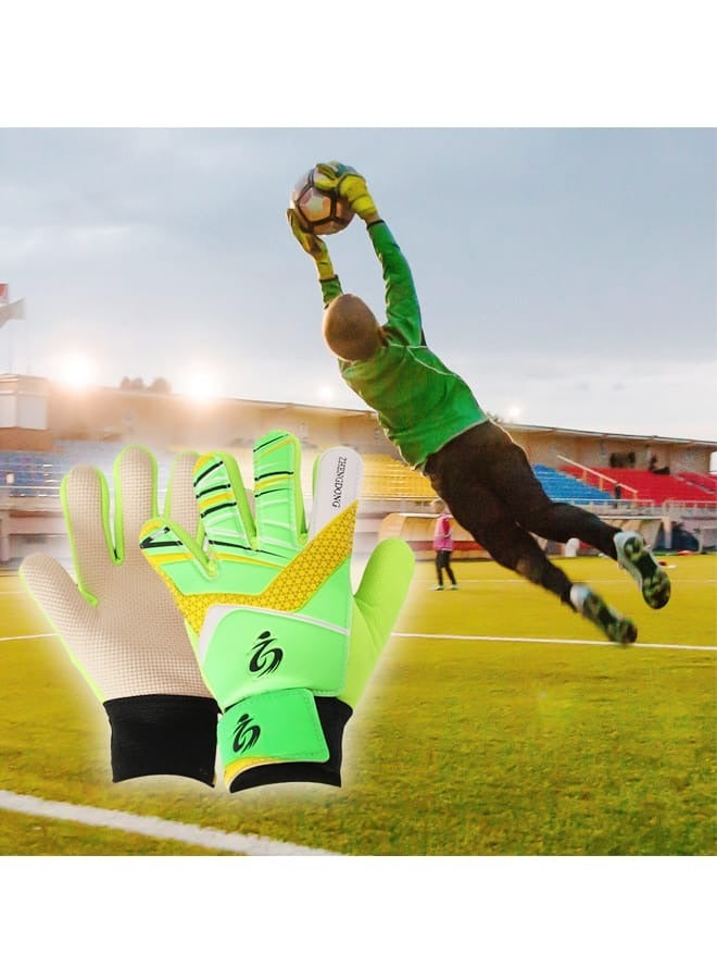 fashionhome 1-Pair Football Training Professional Goalkeeper Gloves Finger save Protection Latex Soccer Goalie Gloves for Boys Breathable Sports Gloves  - Image 4