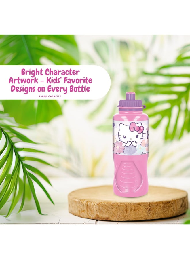 Stor Hello Kitty Ergo Sport Water Bottle for Kids – 430ml BPA-Free Reusable Leak-Proof Drinking Bottle with Flip-Top Lid, Lightweight Ergonomic Design for School, Sports, Travel & Daily Use - Image 5