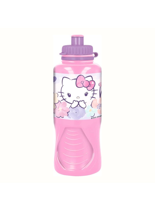 Stor Hello Kitty Ergo Sport Water Bottle for Kids – 430ml BPA-Free Reusable Leak-Proof Drinking Bottle with Flip-Top Lid, Lightweight Ergonomic Design for School, Sports, Travel & Daily Use - Image 1