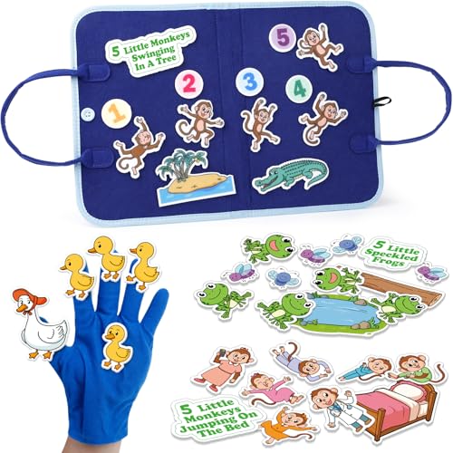 Aizweb Felt Board for ToddlersFlannel Board Stories for Preschool Learning ActivitiesKindergarten Classroom Must HavesFive Little MonkeysFive Little DucksDaycare Essentials - Image 1