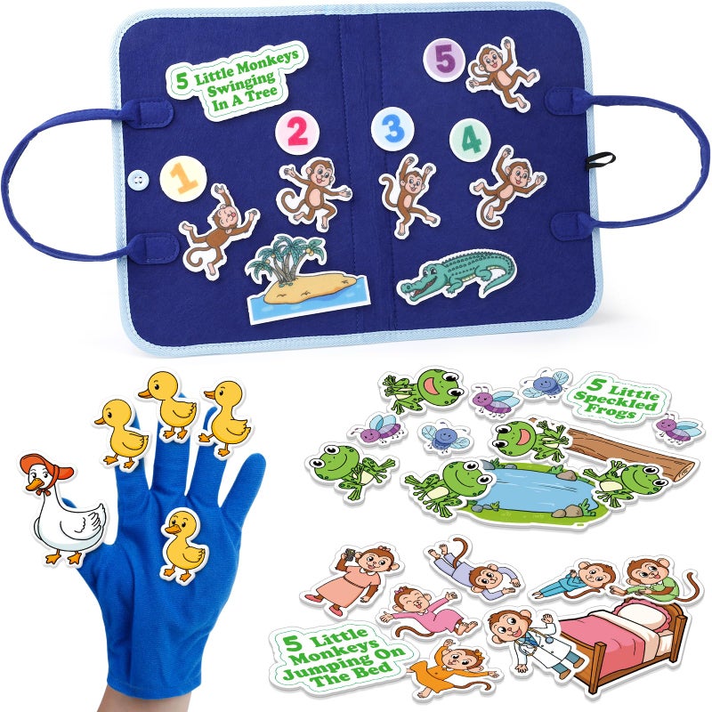Aizweb Felt Board for ToddlersFlannel Board Stories for Preschool Learning ActivitiesKindergarten Classroom Must HavesFive Little MonkeysFive Little DucksDaycare Essentials - Image 3