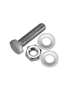 Generic 12 pcs Hex Head Screw Bolts Nuts & Washers Fully Thread GI Plain Finish Bolt Set. (16, 100M)  - Image 1