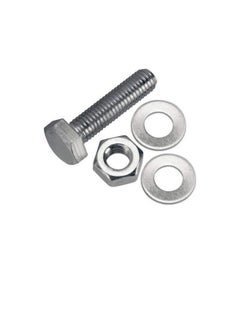 Generic 12 pcs Hex Head Screw Bolts Nuts & Washers Fully Thread GI Plain Finish Bolt Set. (16, 100M)  - Image 3