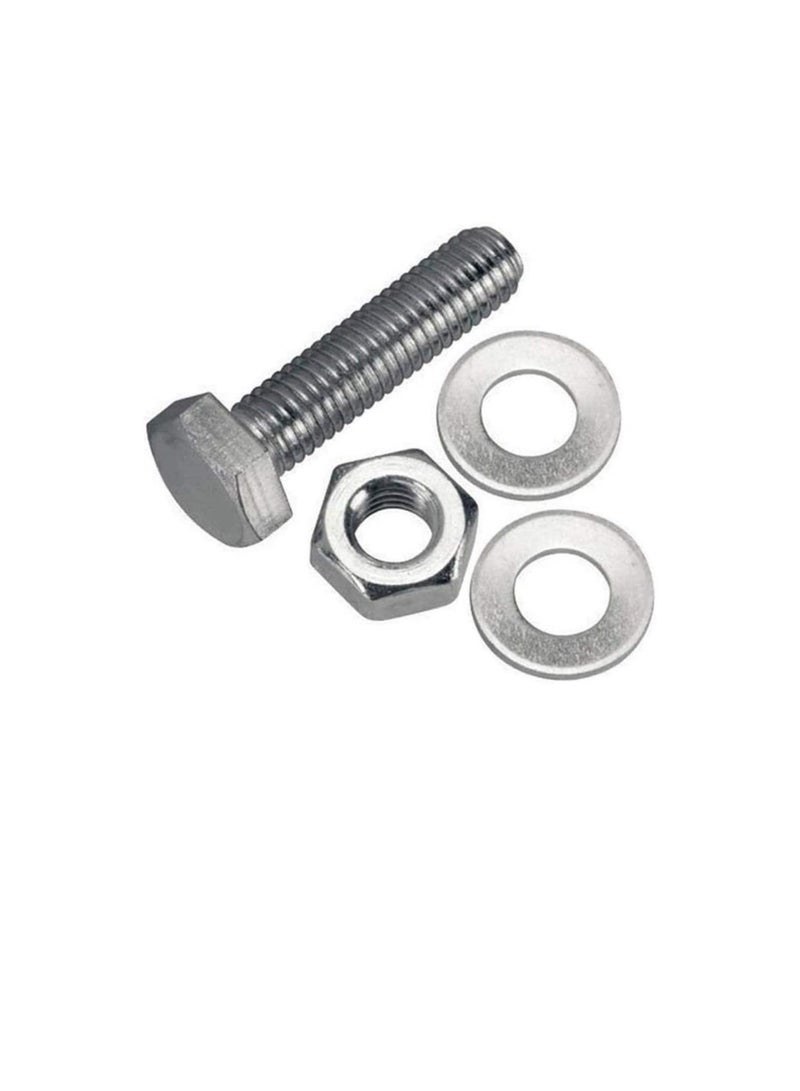 12 pcs Hex Head Screw Bolts Nuts & Washers Fully Thread GI Plain Finish Bolt Set. (16, 100M)  - Image 3