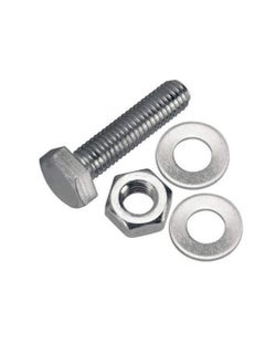 Generic 12 pcs Hex Head Screw Bolts Nuts & Washers Fully Thread GI Plain Finish Bolt Set. (16, 100M)  - Image 2