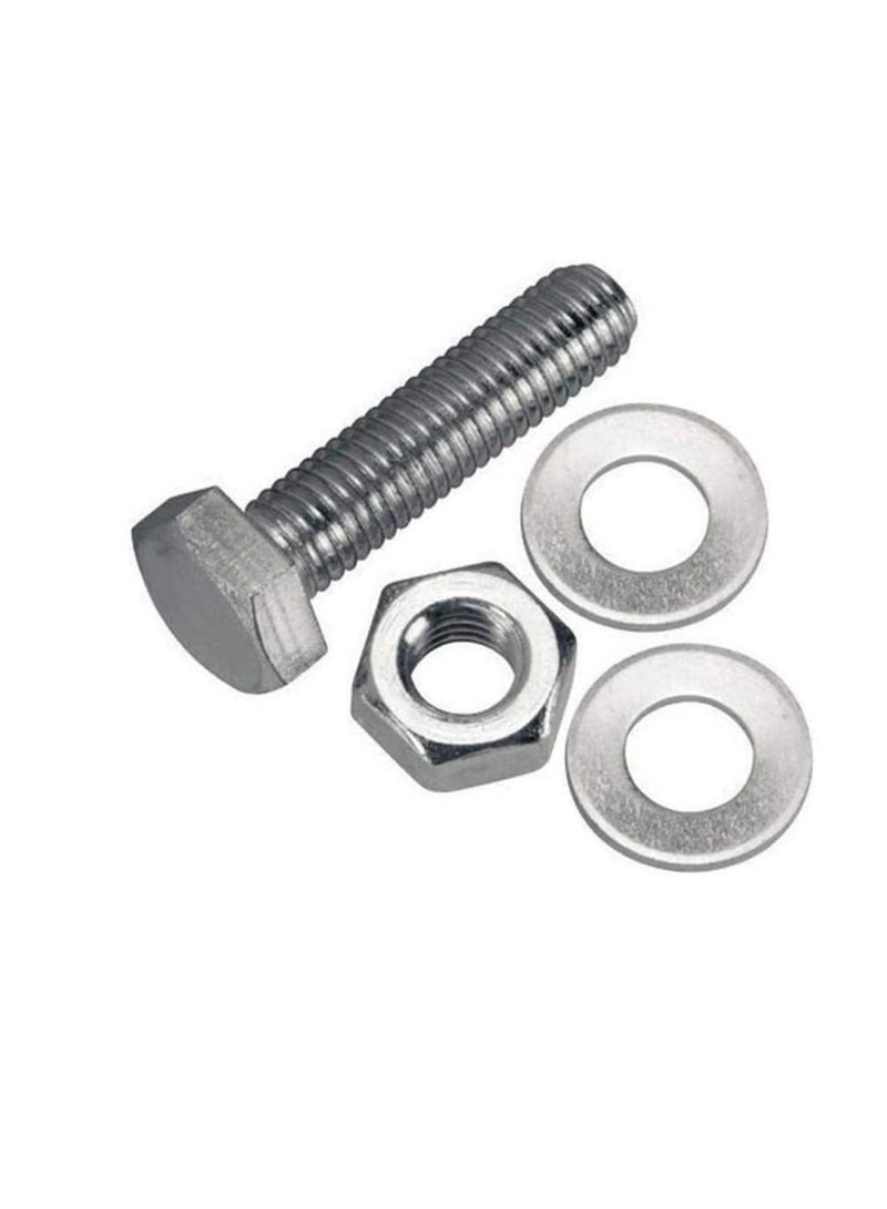 12 pcs Hex Head Screw Bolts Nuts & Washers Fully Thread GI Plain Finish Bolt Set. (16, 100M)  - Image 2