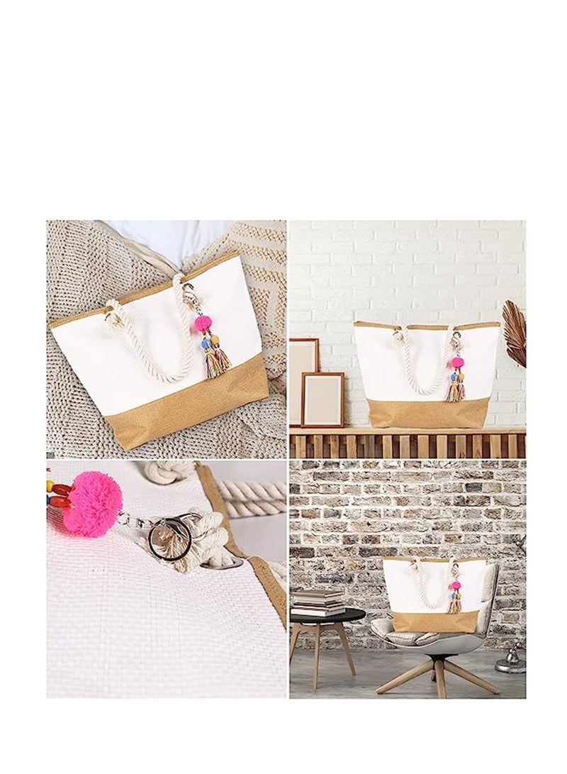 KASTWAVE Straw Tote Bag, Women Large Boho Mesh Straw Beach Tote Bag, Sandproof Waterproof for Swim, Travel, Gym and Beach Holiday - Image 5