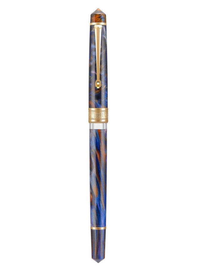 Asvine P20 Piston Fountain Pen Purple Resin, Iridium Extra Fine Nib Gold Trim Business Signature, Smooth Writer Collection with Case Set - Image 4