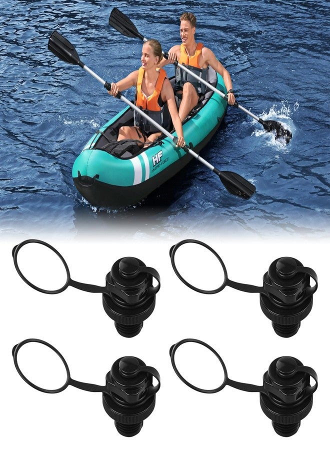 Flylin 4Pcs Inflatable Boat Air Valve, Boat Spiral Air Plugs Black One-Way Inflation Replacement Screw, Plastic Tube Valve Replacement for Inflatable Raft Boat Kayak (23mm) - Image 5