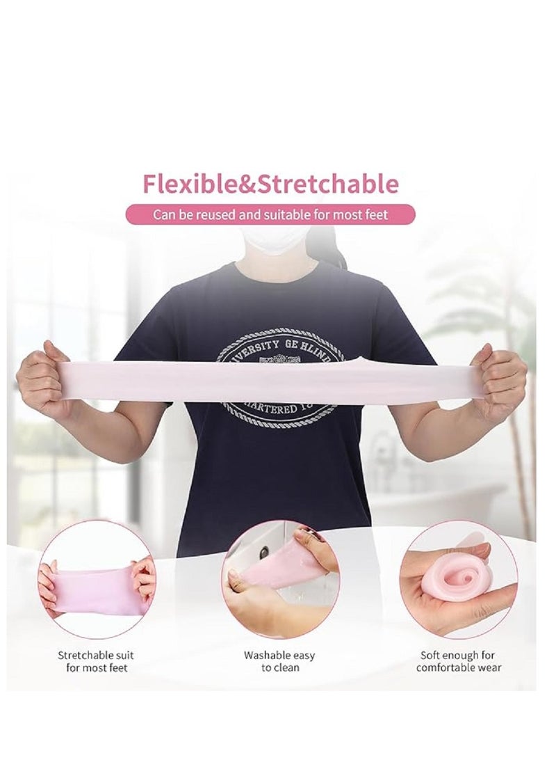 Silicone Socks Gel Foot Skin Care Moisturizing Socks, Protective Heel Anti-crack Socks Waterproof Beach Socks For Remove Calluses Corns Dry Or Cracked Foot Skin M Pink - Image 2