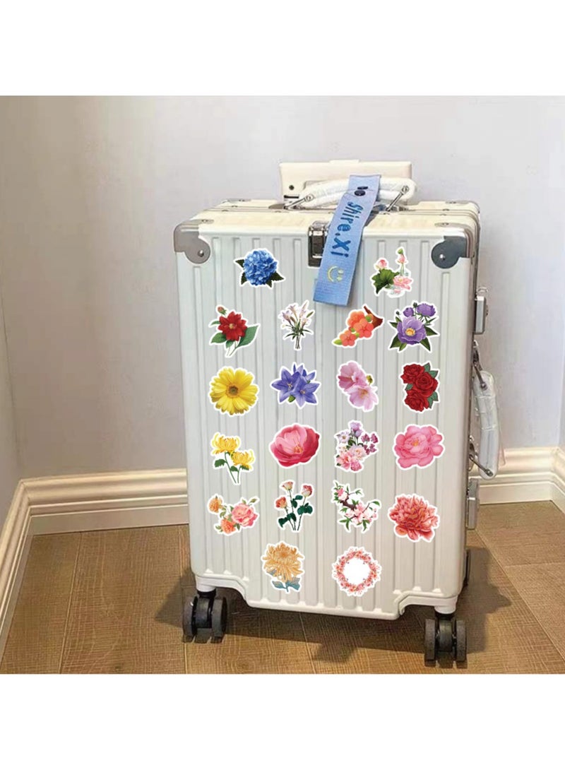 قوس قزح أورينبو 50 قطعة من ملصقات الزهور المصنوعة من الفينيل المقاومة للماء لزجاجات المياه والكمبيوتر المحمول ودفتر القصاصات والأمتعة والهواتف المحمولة والخوذات وهدايا الحفلات - Image 5