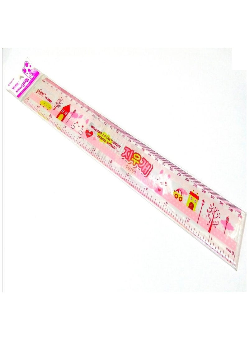 3 pieces -straight plastic ruler 30 cm, multicolor - Image 4
