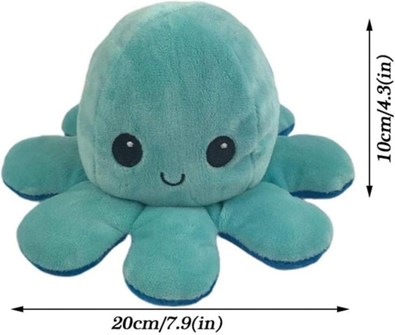 Playmate Double-Sided Flip Octopus Doll Soft Reversible Stuffed Animal Plush Toys (Dark Blue-Light Blue) - Image 4