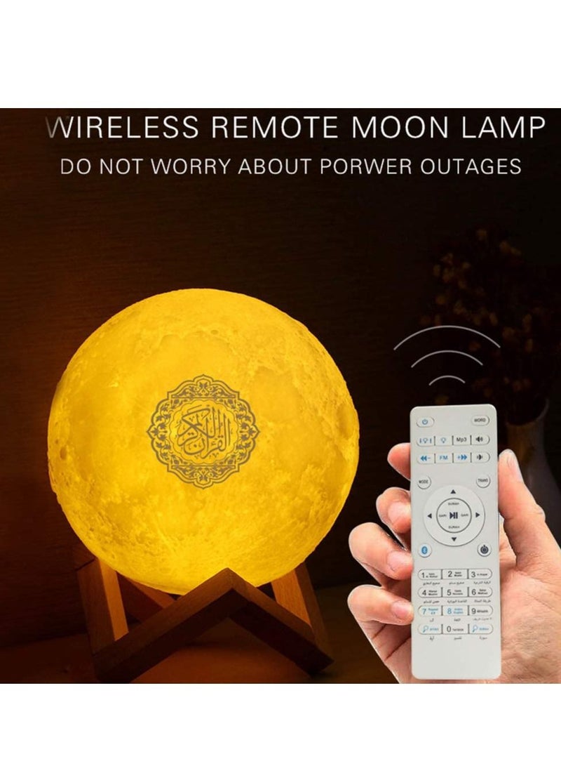 Mood Lights,Quran Touch Moon Lamp 3D Printed Moon Light Night Light with Remote Control, Lighting Reciter LED Lamp Portable Quran Bluetooth Speaker For Home Decoration,Gifts for Friendsh - Image 5