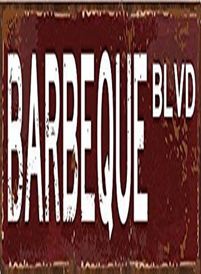 Barbeque Blvd Metal Street Sign, Patio Décor, Outdoor Living, Kitchen Décor