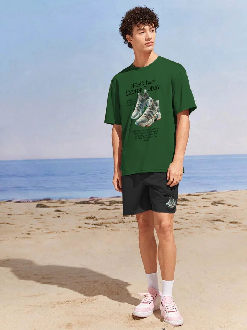 DogFish Couple Lover Combination Oversize 90S Style Shoes Nostalgia Poster Design Printed T-Shirt Pack of 2