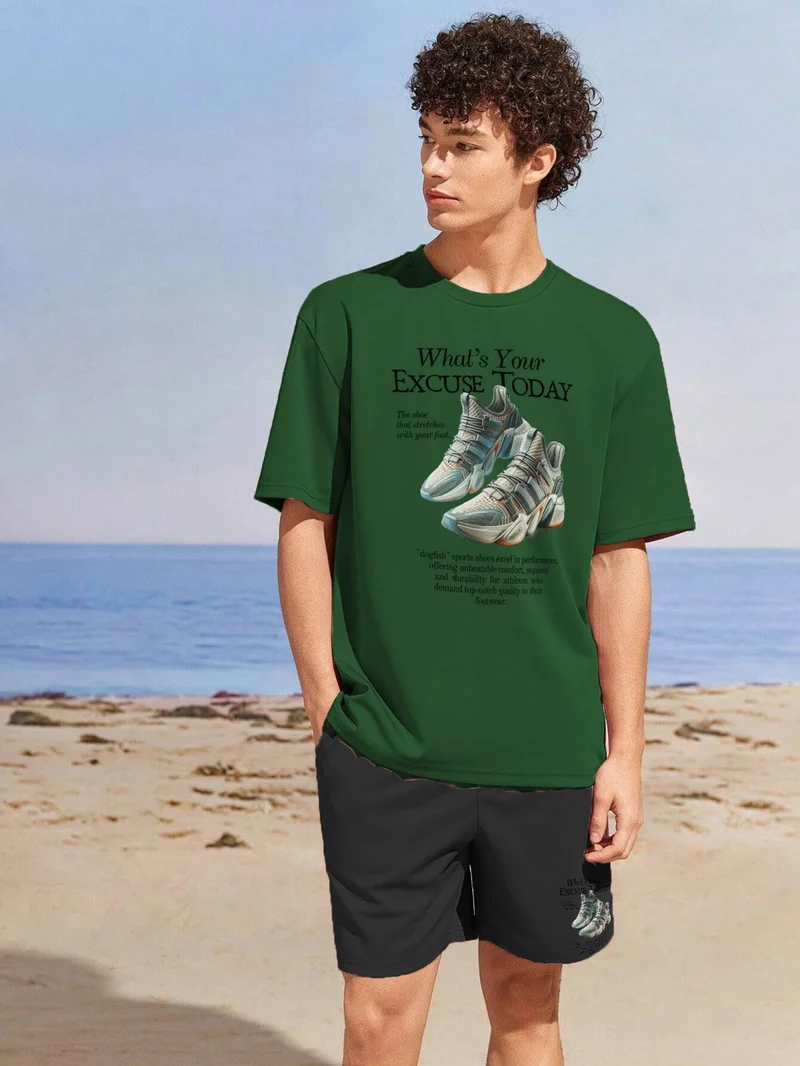 DogFish Couple Lover Combination Oversize 90S Style Shoes Nostalgia Poster Design Printed T-Shirt Pack of 2