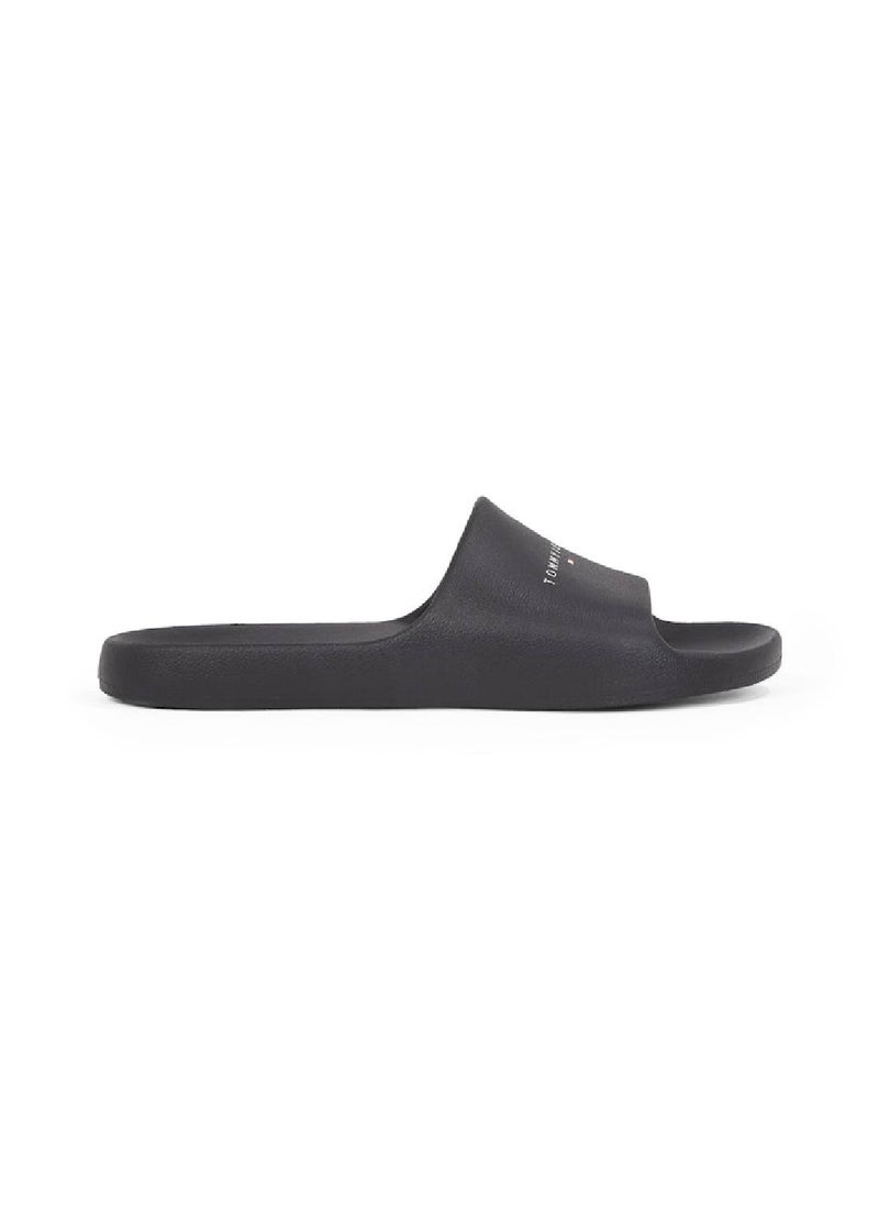 TOMMY JEANS - Men's Basic Sandal Slides - Vinyl, Black - Image 1