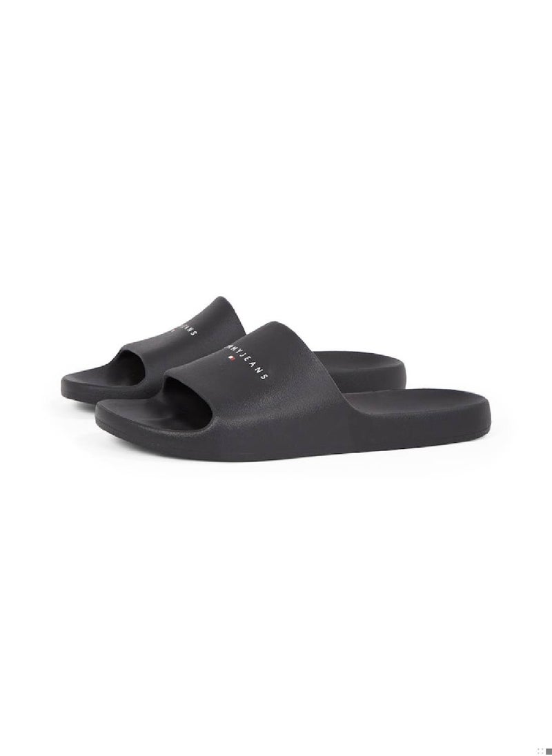 TOMMY JEANS - Men's Basic Sandal Slides - Vinyl, Black - Image 1