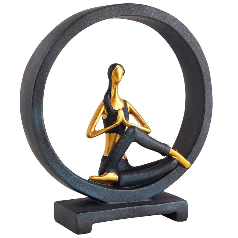 Yagzon Yoga Posture Showpiece Statue Sculptured Lady Poly Resin Figurine for Yoga Studio Relaxation Corner Fitness Room Unique Rakshabandhan Rakhi Gift for Brother Sister Yoga Art - Image 2