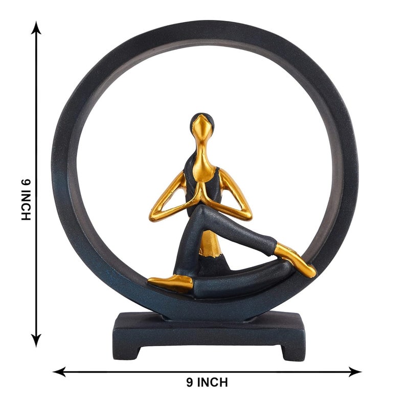 Yagzon Yoga Posture Showpiece Statue Sculptured Lady Poly Resin Figurine for Yoga Studio Relaxation Corner Fitness Room Unique Rakshabandhan Rakhi Gift for Brother Sister Yoga Art - Image 5