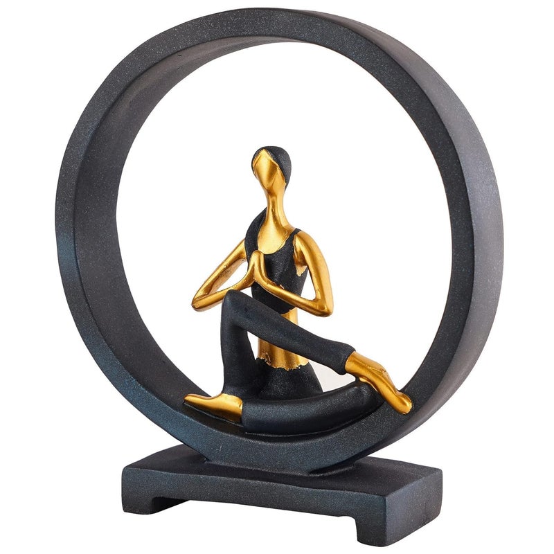 Yagzon Yoga Posture Showpiece Statue Sculptured Lady Poly Resin Figurine for Yoga Studio Relaxation Corner Fitness Room Unique Rakshabandhan Rakhi Gift for Brother Sister Yoga Art - Image 3