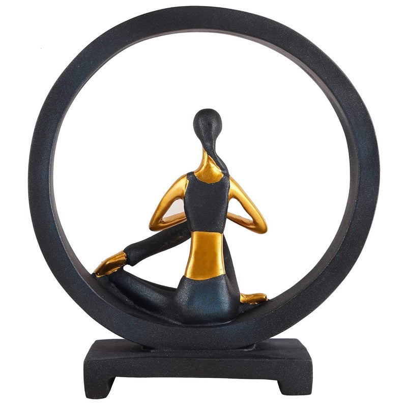 Yagzon Yoga Posture Showpiece Statue Sculptured Lady Poly Resin Figurine for Yoga Studio Relaxation Corner Fitness Room Unique Rakshabandhan Rakhi Gift for Brother Sister Yoga Art - Image 4