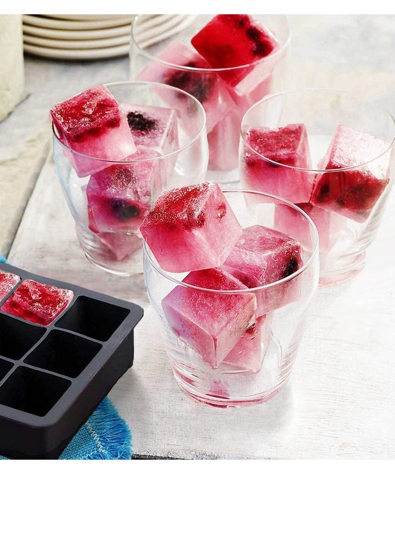 2pcs Silicone Ice Cube Trays with No Leaking Lid, Easy Release and Flexible 15 Cavities Square Ice Cube Mold, Set of 2, No Odors and Stackable - Image 4