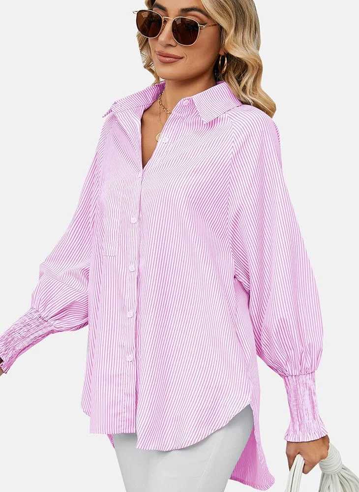 يونيكي Pink Striped Regular Fit Shirt
