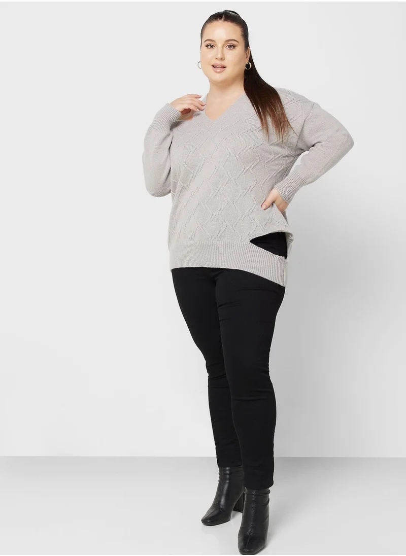 Ella Plus Cutout Strap Detail Sweater