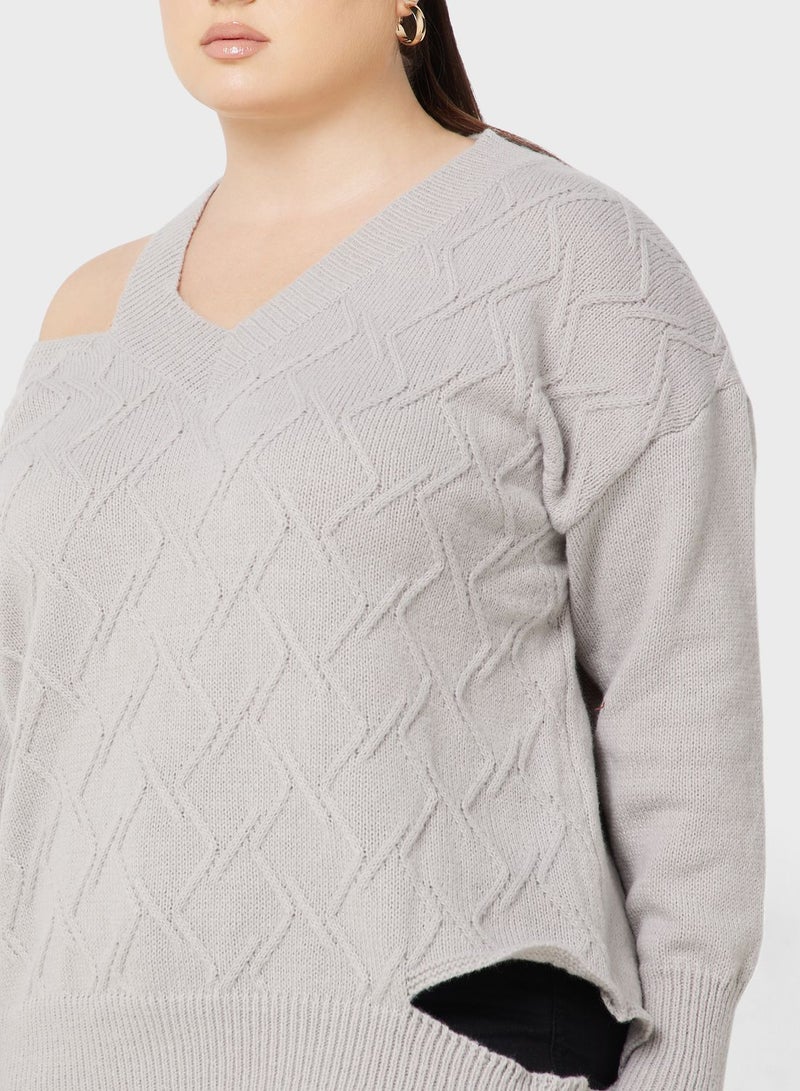 Ella Plus Cutout Strap Detail Sweater  - Image 3