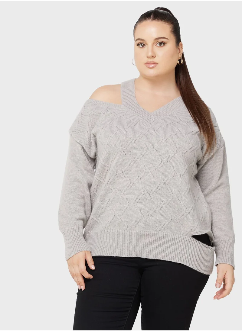 Ella Plus Cutout Strap Detail Sweater