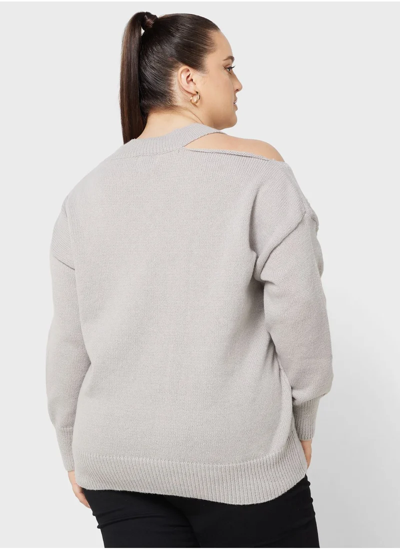 Ella Plus Cutout Strap Detail Sweater