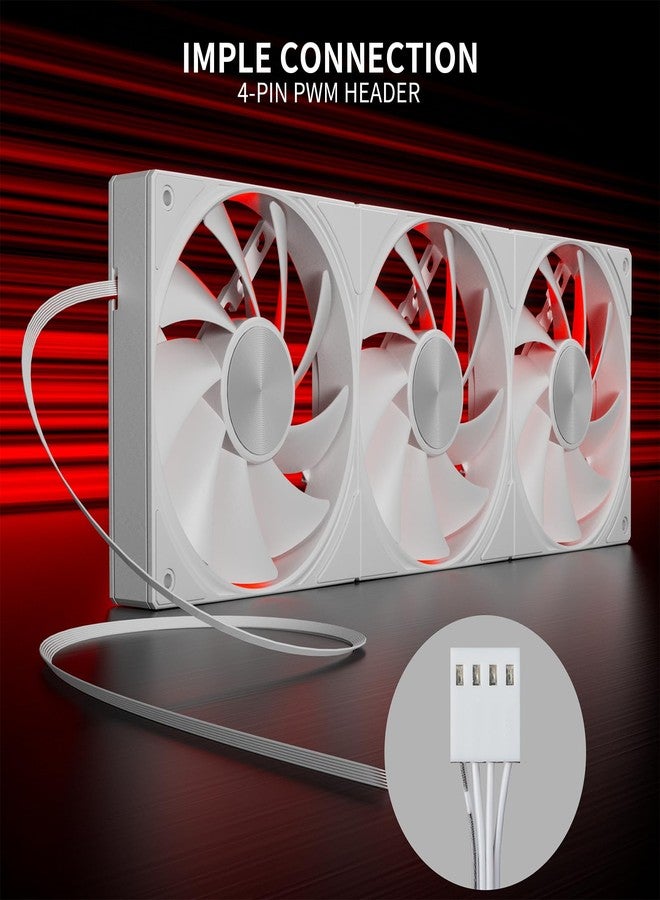 upHere 360mm All-in-One Computer Case Fan with PWM 4-Pin Interface High Performance Cooling Low Noise for Enhanced PC Cooling White U3T3 - Image 2