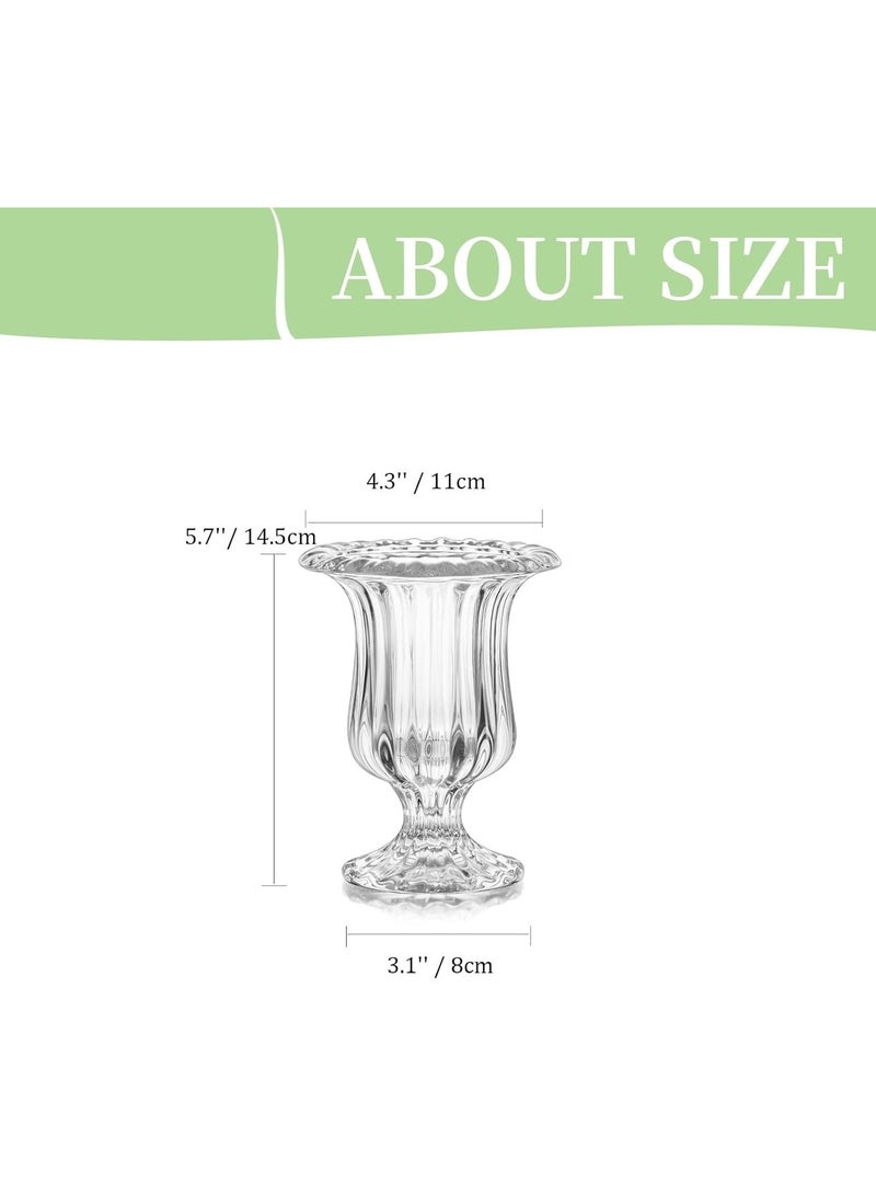 Set of 2 Small Pedestal Flower Vases Footed Urn for Flowers, Dining Table Decoration - Image 2