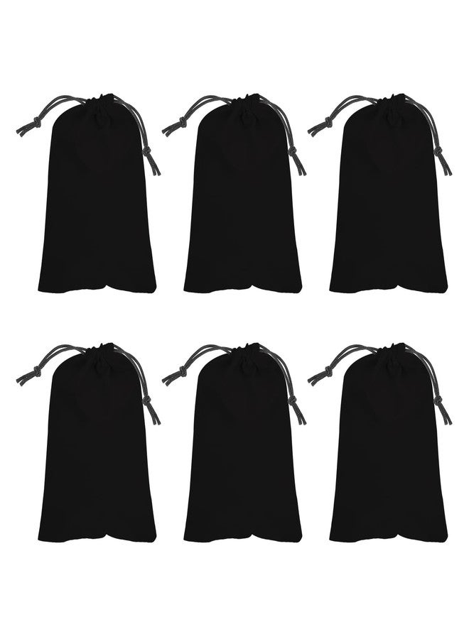 PATIKIL 6 Pcs Velvet Drawstring Bags, 8 x 10 Inch Large Velvet Cloth Jewelry Gift Pouches with Drawstring, Favor Candy Bag Dust Bag for Wedding Birthday Party Christmas, Black - Image 1