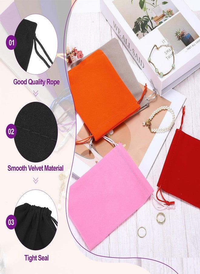 PATIKIL 6 Pcs Velvet Drawstring Bags, 8 x 10 Inch Large Velvet Cloth Jewelry Gift Pouches with Drawstring, Favor Candy Bag Dust Bag for Wedding Birthday Party Christmas, Black - Image 3