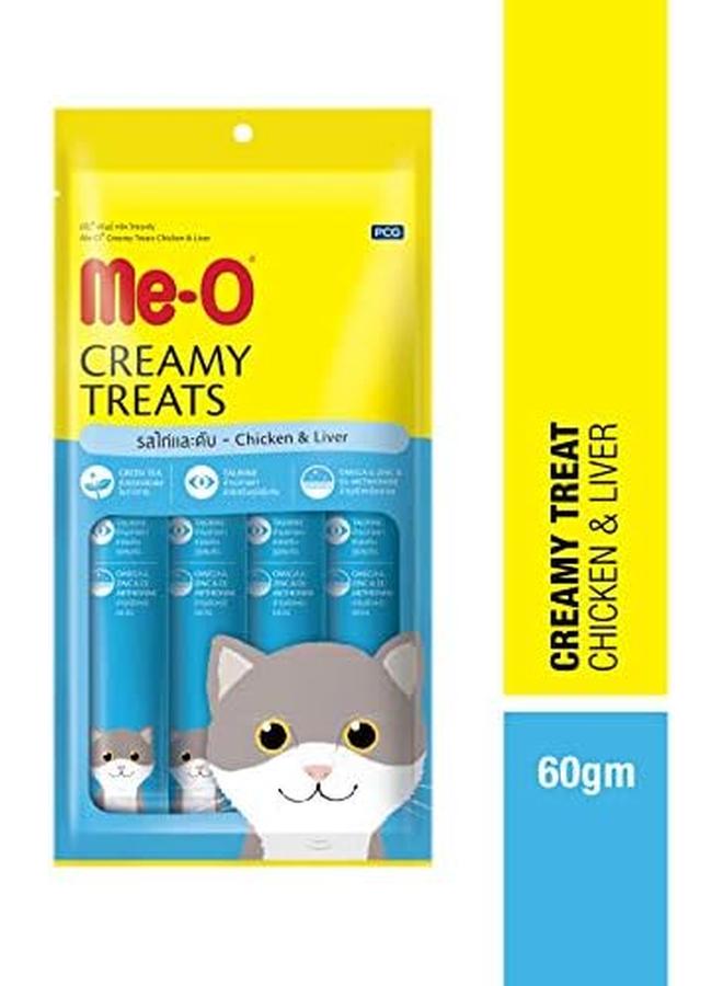 Me-O Cat Treats Creamy Chicken Flavor 4 X 15 G - Image 2