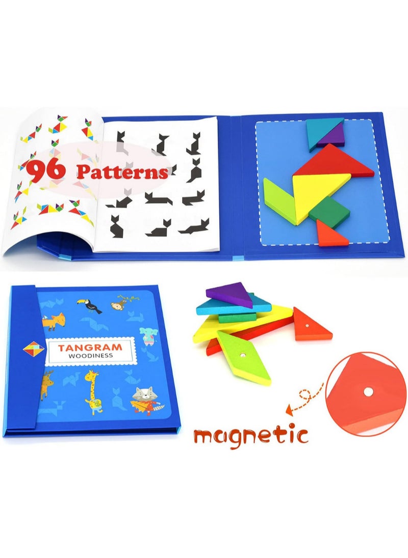 Magnetic Tangram Puzzle Game for Kids – Colorful Shape Matching Toy with Challenge Booklet – Develops Logical Thinking, Imagination, Focus and Fine Motor Skills – Educational Brain Teaser for Children Ages 3+ - Image 4
