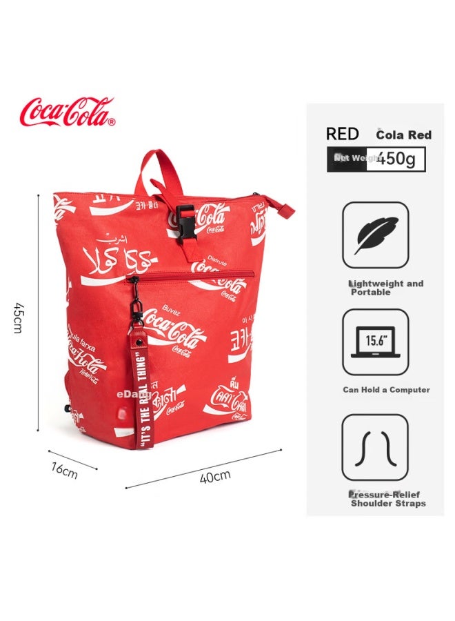 Coca-cola Classic Logo Backpack Large Capacity Casual Laptop Bag Urban Commuter Travel Business Backpack - Image 1