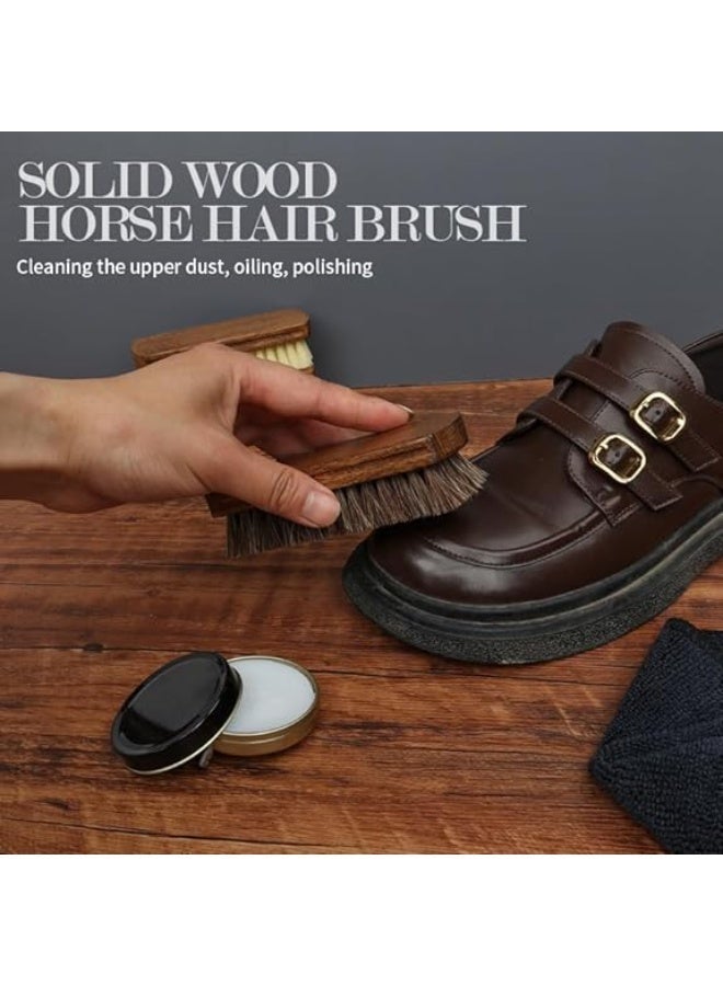 3 قطعة أحذية لامعة فرشاة مجموعة، جلد الغرداء ومجموعة تنظيف نوباك، فرشاة شعر الخيل لتلميع أحذية جلد الغرداء كريب، نظافة جلد الشعيرة الناعمة للأحذية، الأحذية الرياضية، الحقائب، الأثاث - Image 4