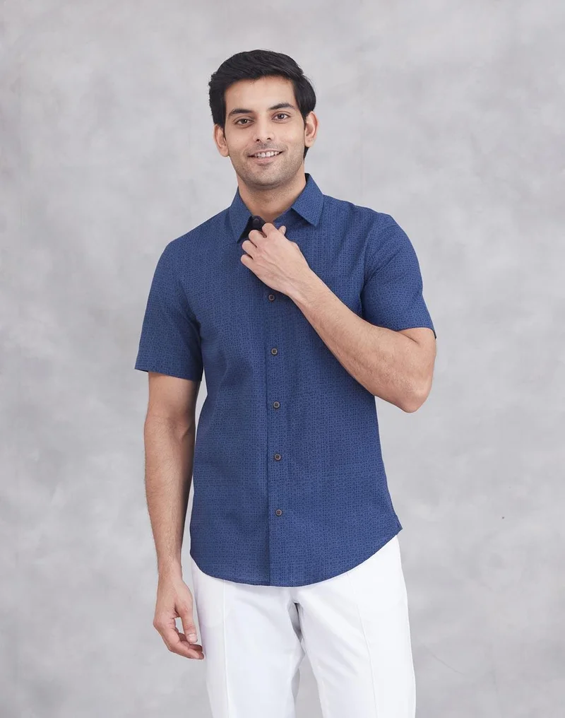 Fabindia Blue Cotton Shirt