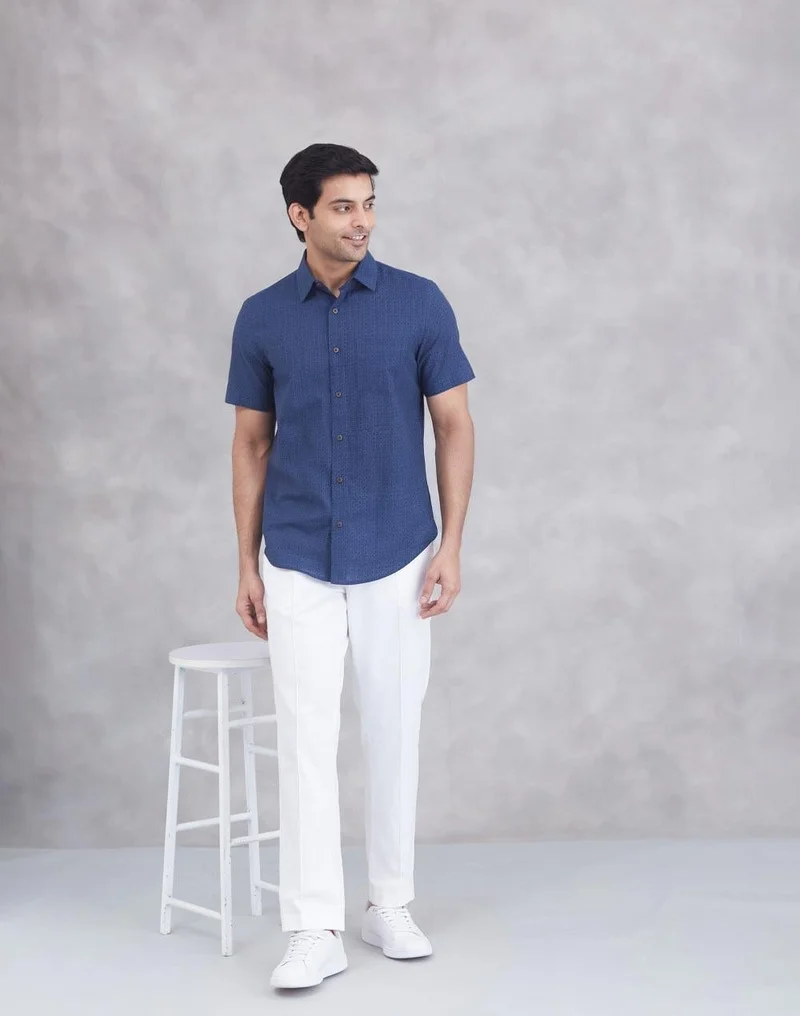 Fabindia  Blue Cotton Shirt for Men | Best Price UAE