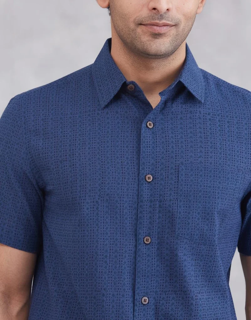 Fabindia  Blue Cotton Shirt for Men | Best Price UAE