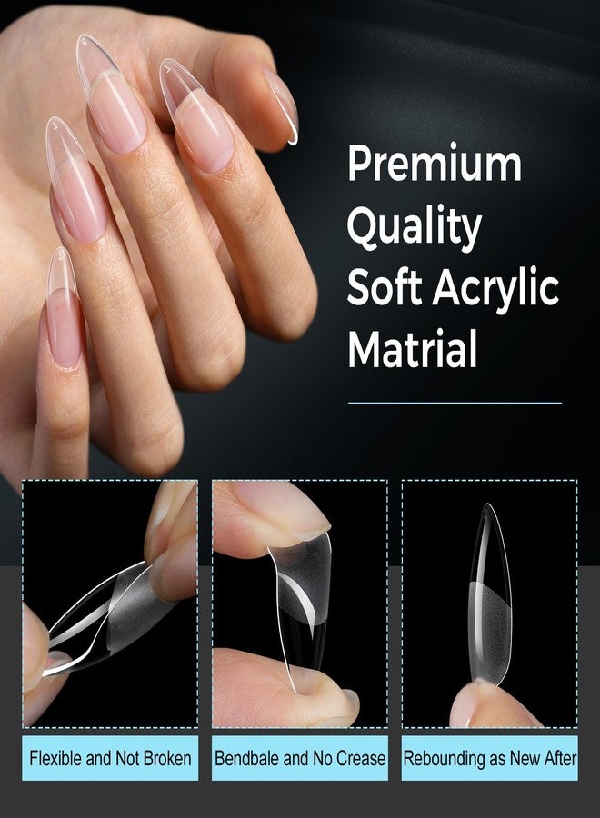 TOMICCA Nail Tips Medium Almond Nail Tips 240Pcs Clear Acrylic Nails Pre-shape Gel Nails for Nail Extension False Nail Tips 12 Sizes - Image 4
